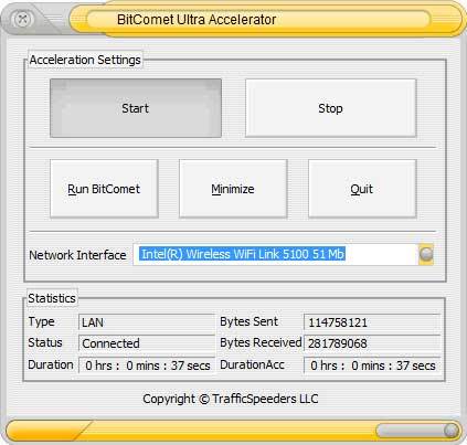 BitComet Ultra Accelerator Screenshot